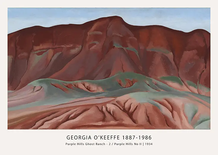 Exclusive Georgia O'Keeffe Purple Hills - Ghost Ranch 1934 Art Print