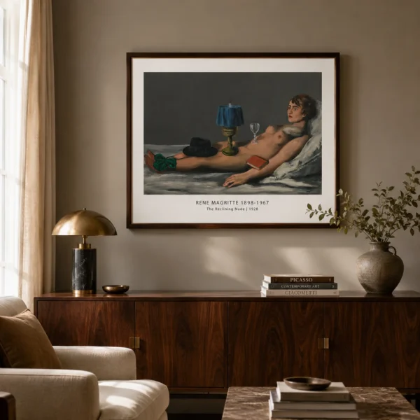 Reclining Nude Print, Rene Magritte Surreal Figure Art