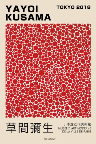 Yayoi Kusama Red Dots Tokyo 2018 Exhibition Abstract Art Print