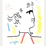 Jean Cocteau Reflection Bulls 1965 Modern Line Art Print