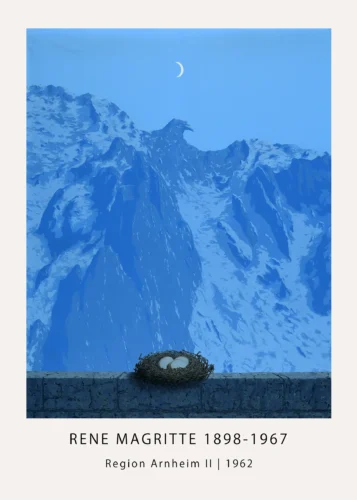 Magritte Region Arnheim Poster, Blue Eagle Mountain Wall Art Print