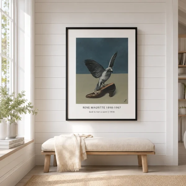 René Magritte Bird Print, God Is Not a Saint Wall Art Print
