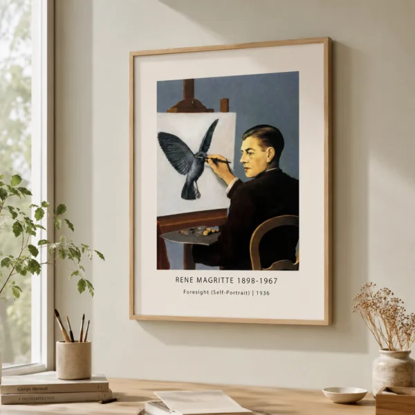 René Magritte Clairvoyance Print, Egg and Bird Portrait