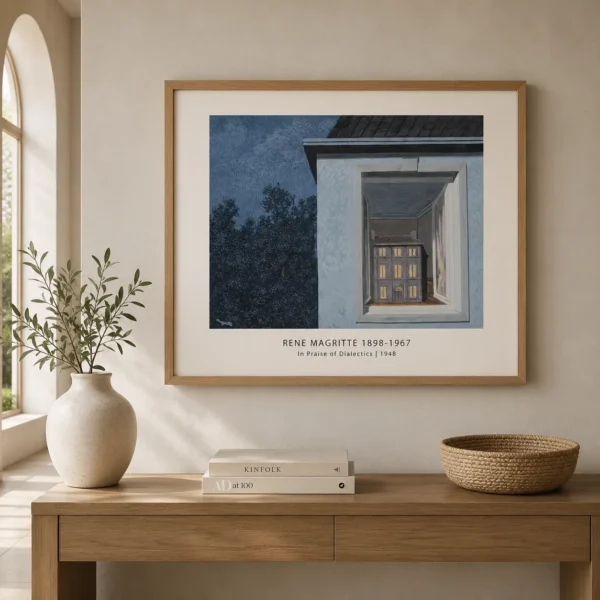 René Magritte Dialectics Art Print, Window House Scene