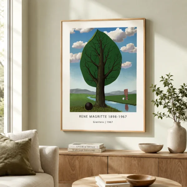 René Magritte Giantess Poster, Leaf Tree Landscape Art