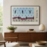 René Magritte Golconda Poster, Bowler Hat Wall Art Print