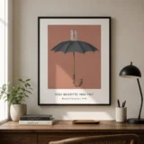 René Magritte Hegel's Holiday Poster, Umbrella Glass Art