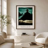 René Magritte Lone Stroller Poster, Dark Surreal Figure Art