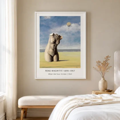 Rene Magritte Poster When — rene Magritte poster showing a stone torso near the sea with a small