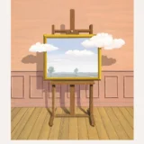 Magritte Revenge Print, Cloud Canvas Surrealist Wall Art Print
