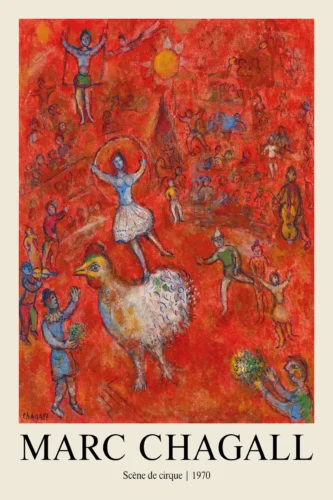Marc Chagall Scène de cirque 1970 Expressionist Art Print