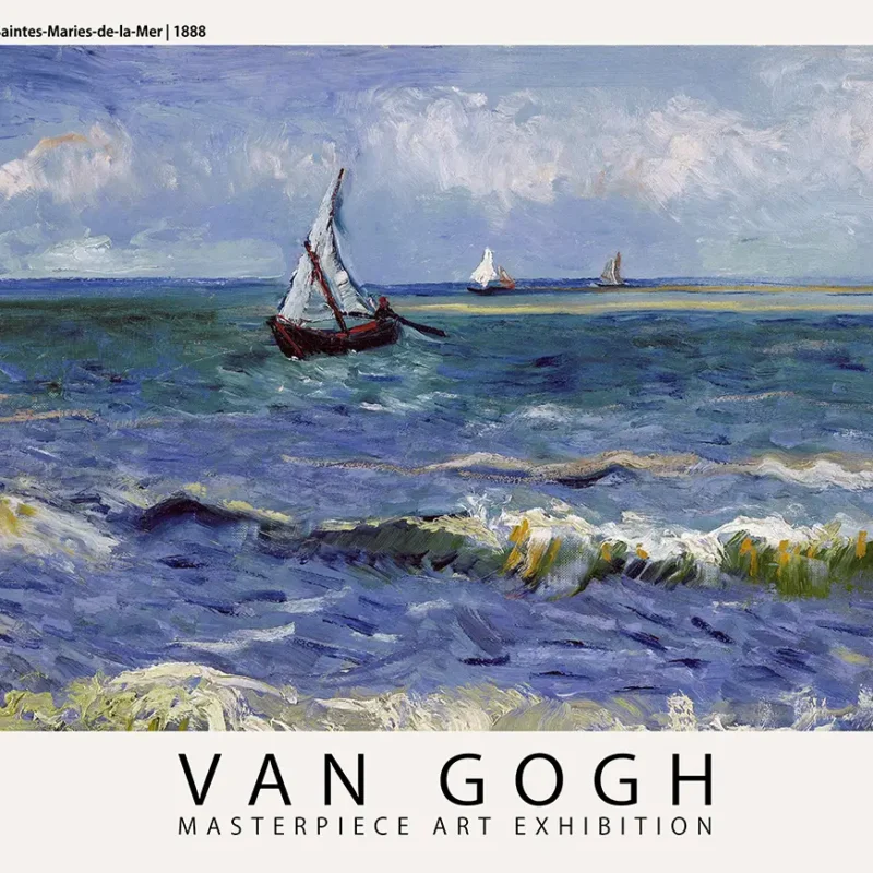 Classic Van Gogh Seascape Print - Saintes-Maries Ocean Wall Art