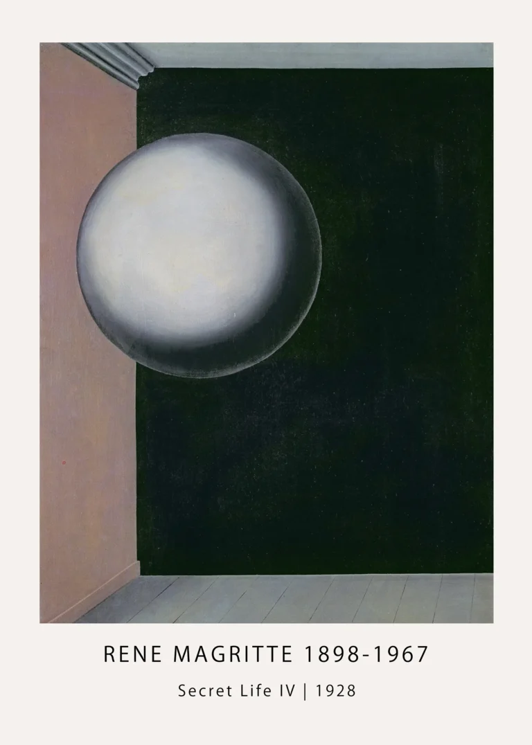 Secret Life Iv — secret Life IV print centered on a gray sphere floating inside a