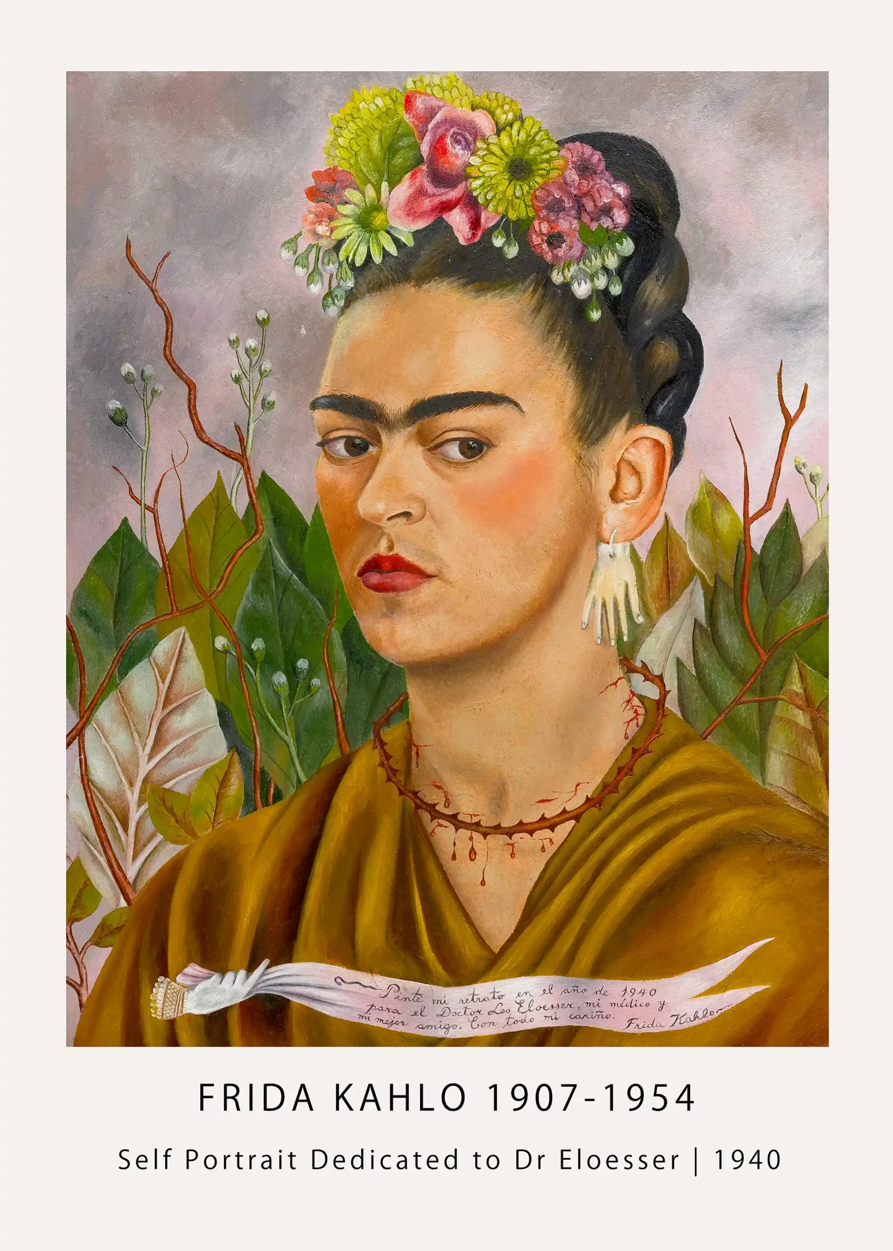Self Portrait Dedicated to Dr. Eloesser (1940) Kahlo Poster