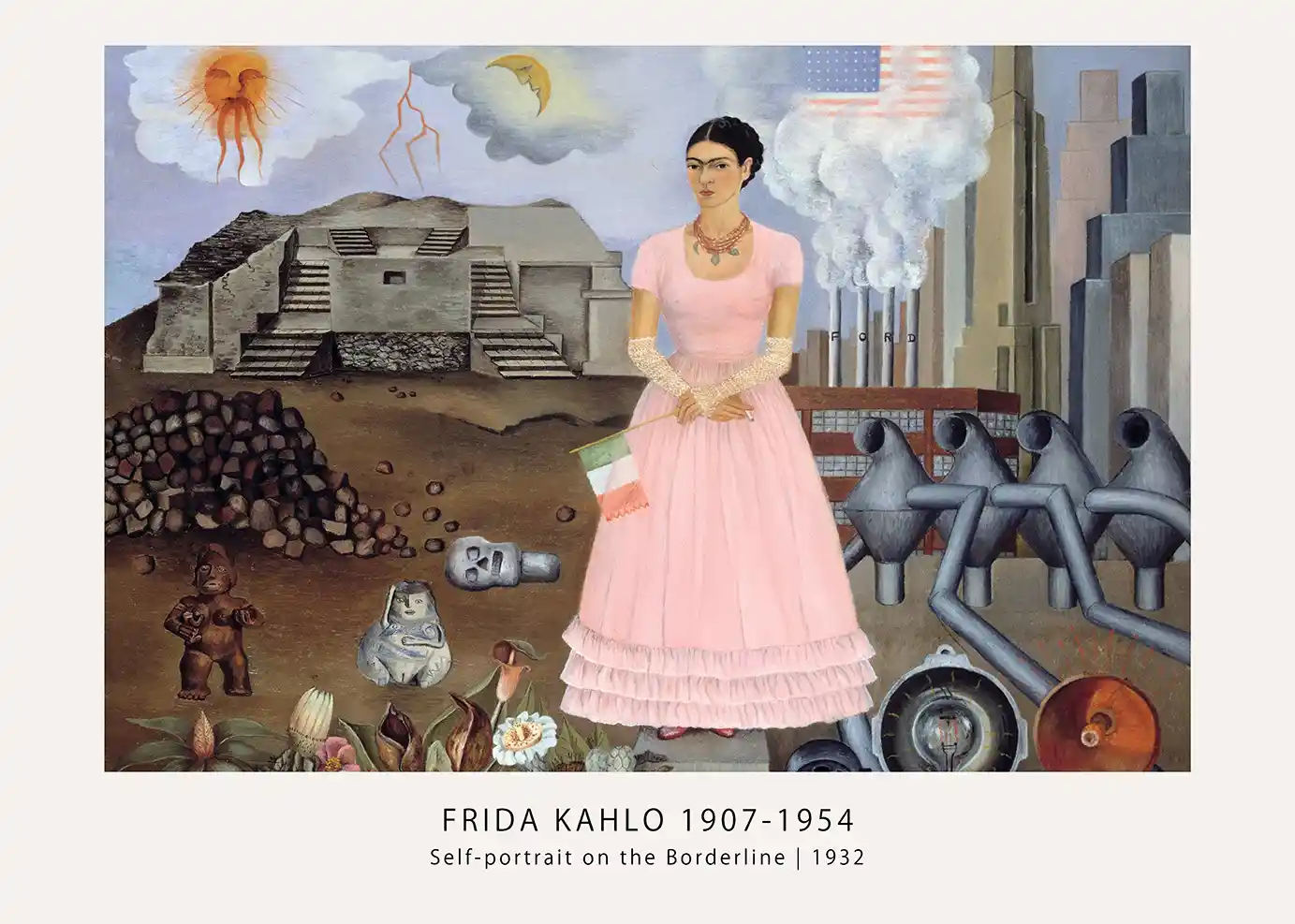 Self Portrait on the Borderline (1932) Frida Kahlo Poster