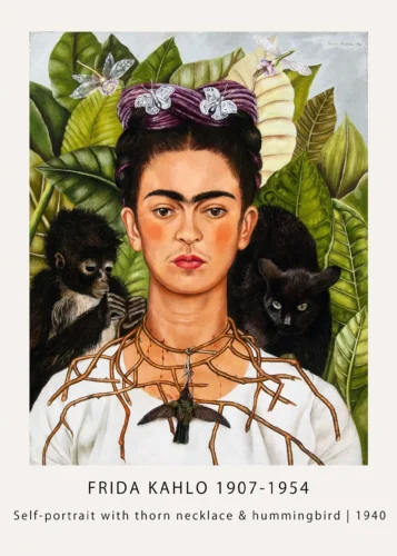 Frida Kahlo Self-Portrait with Thorn Necklace 1940 Art Print