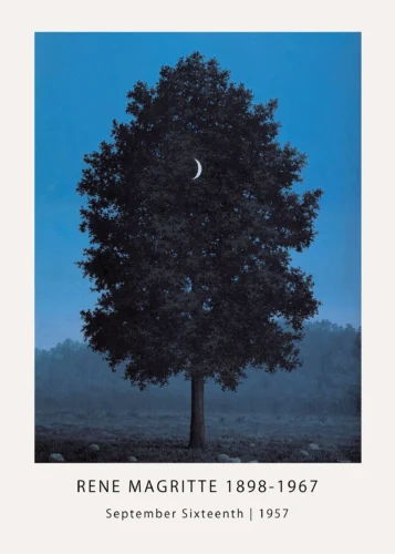 Sixteenth of September Print, Magritte Moon Tree Wall Art Print