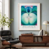 White Blue Flower Print, Georgia O'Keeffe Series I