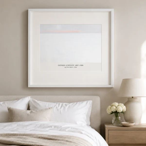Sky with Moon Print, Georgia O'Keeffe Blue Cloud Wall Art Print