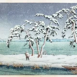 Hinuma Swamp in Snow, Kawase Hasui Japanese Art Print