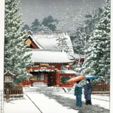 Hasui Kawase Snow at Hie Shrine 1931 Japanese Woodblock Art Print