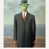 Son of Man Poster, Magritte Bowler Hat Apple Wall Art Print