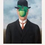 Son of Man Print, Magritte Apple Face Surrealist Wall Art Print