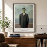 Son of Man Poster, Magritte Bowler Hat Apple Wall Art Print