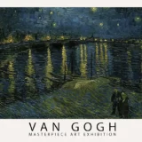 Van Gogh Starry Night Over the Rhone Exhibition Art Print