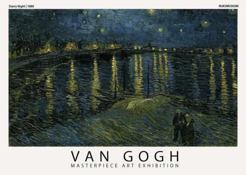 Van Gogh Starry Night Over the Rhone Exhibition Art Print