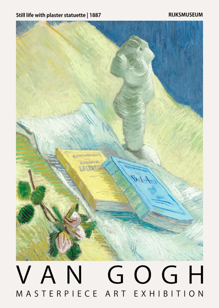 Still Life Plaster Statuette — impressionist exhibition poster featuring Van Gogh's 1887 still life