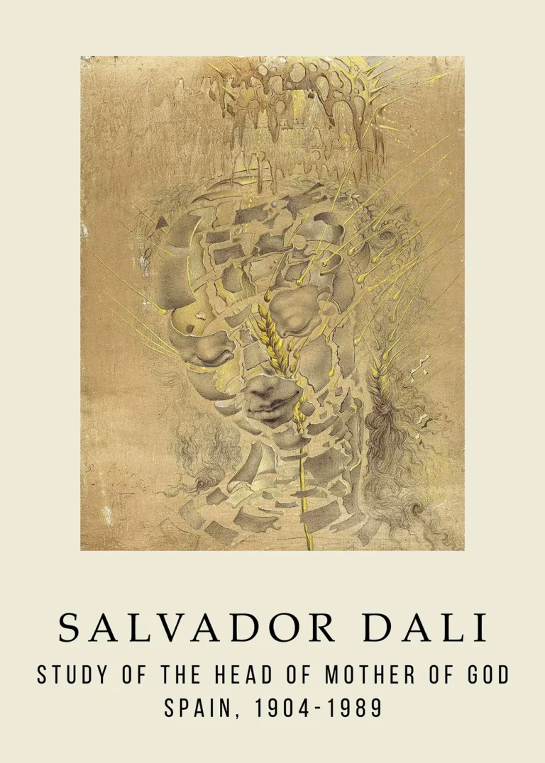 Salvador Dali Study Head — this surrealist Dali study features a fragmented head of the Mother of