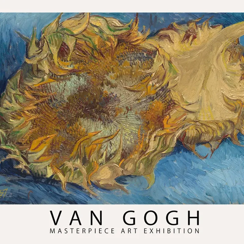 Authentic Van Gogh Sunflowers print - 1887 Museum Exhibition Poster