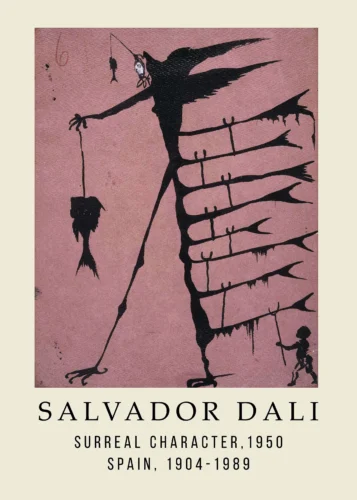 Salvador Dali Surreal Character 1950 Exhibition Art Print