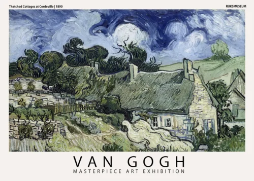Van Gogh Thatched Cottages at Cordeville Art Print