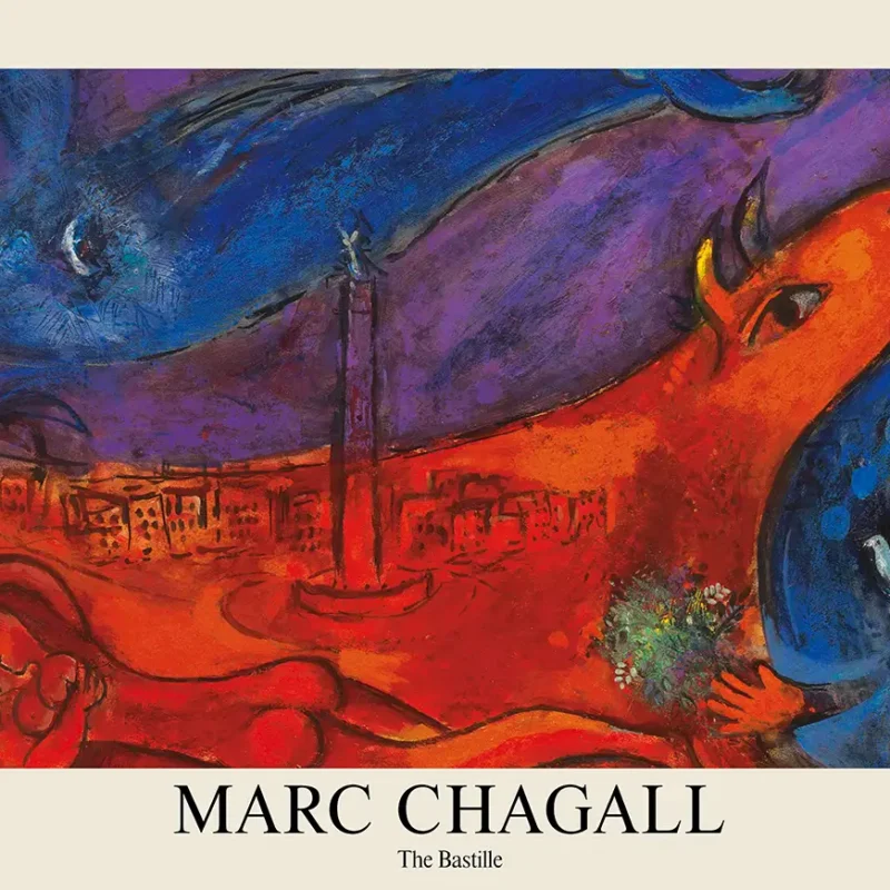 Marc Chagall Bastille print - Surrealist Paris Fine Art Poster