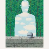 Beautiful Walk Poster, Magritte Sky Silhouette Wall Art Print