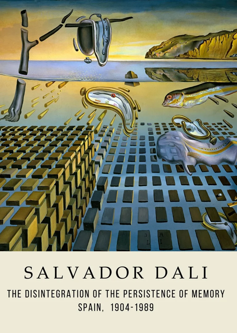 Dali — this surrealist art print features Dali’s melting clocks fragmented