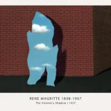 Magritte Heavenly Shadow Print, Cloud Figure Surreal Art
