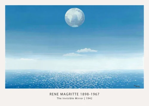 Invisible Mirror Print, Magritte Moon Over Sea Wall Art Print