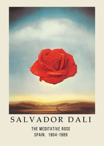 The Meditative Rose by Salvador Dali Surrealist Art Print