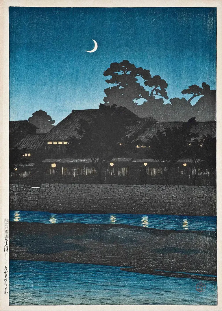 Kanazawa Nagare Pleasure Quarter — tranquil nocturnal scene of Kanazawa's historic district with a