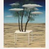 Magritte Desert Trees Print, Tabletop Surreal Landscape