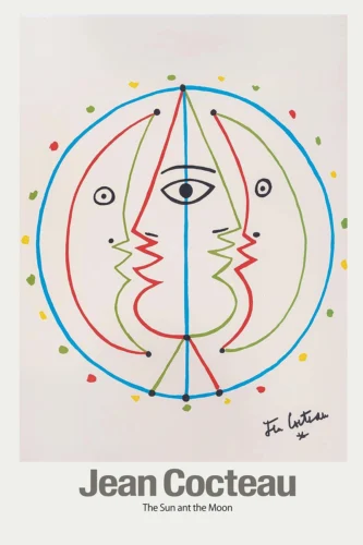 Jean Cocteau The Sun and the Moon Surrealist Abstract Art Print
