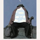 Magritte Therapist Poster, Bowler Hat Surreal Wall Art Print