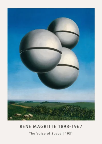 Voice of Space Print, Magritte Floating Bells Wall Art Print