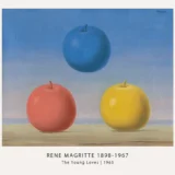 Magritte Apple Poster, The Young Loves Surreal Wall Art Print