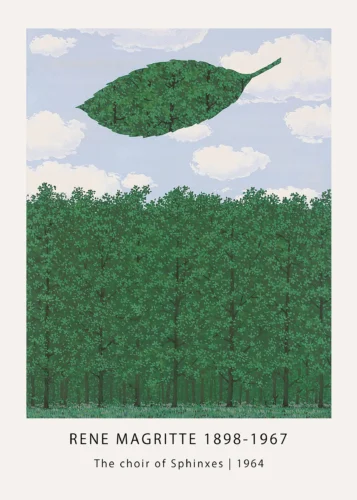 Choir of Sphinxes Print, Floating Leaf Forest Wall Art Print