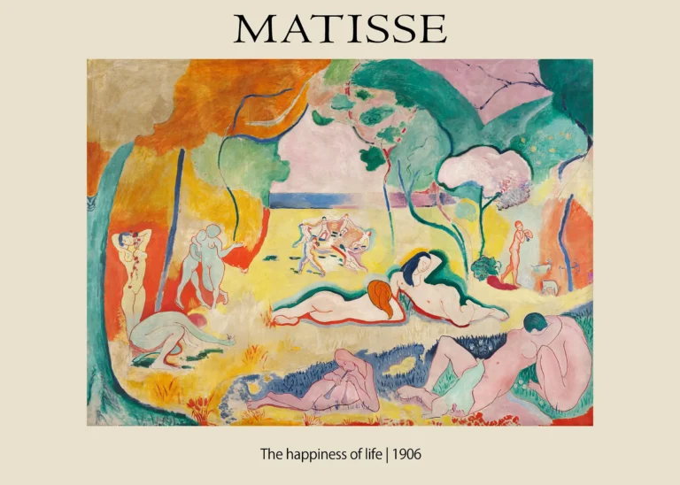 Matisse Happiness Life — vibrant exhibition poster featuring Henri Matisse's The Joy of Life