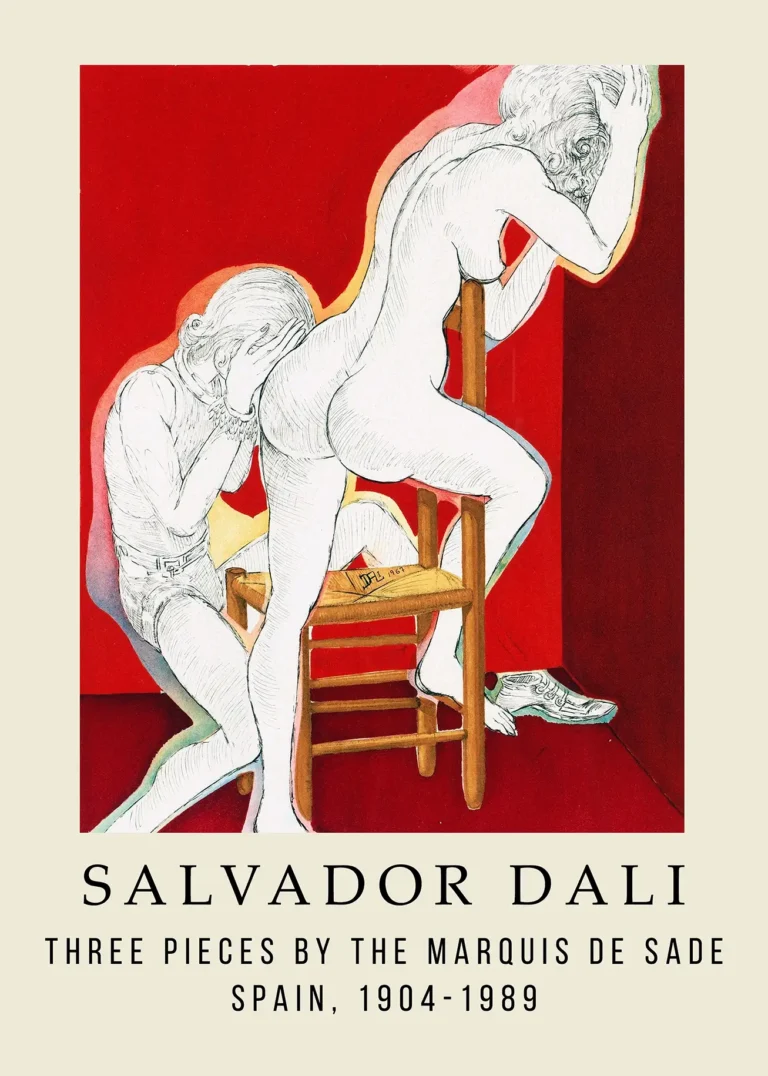 Salvador Dali Three Pieces — provocative Salvador Dali art print featuring surrealist figures and a